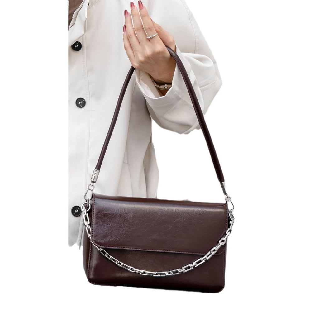 First Layer Oil Wax Leather shoulder Bag