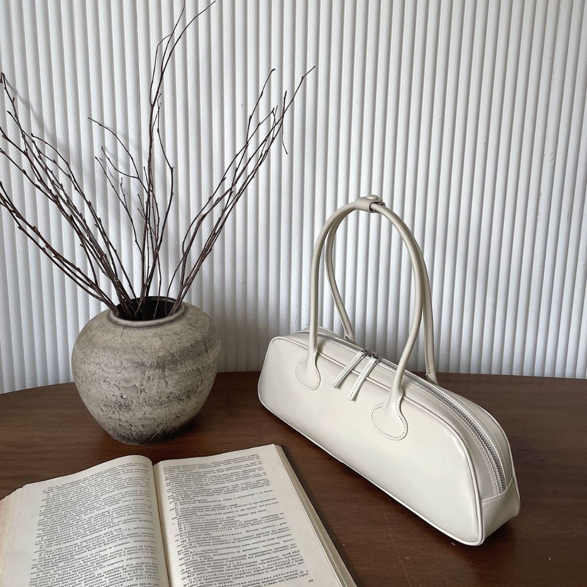 Sac bandoulière baguette en cuir style coréen pour femme