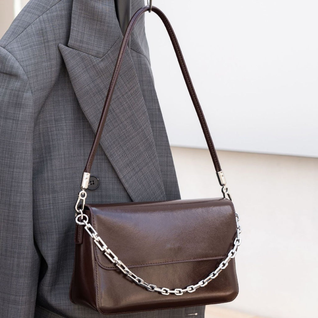 First Layer Oil Wax Leather shoulder Bag
