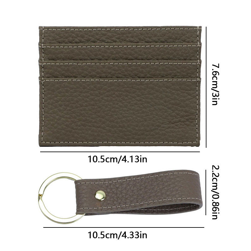 Genuine Leather - Creative Leather Keychain Certificate Card Holder