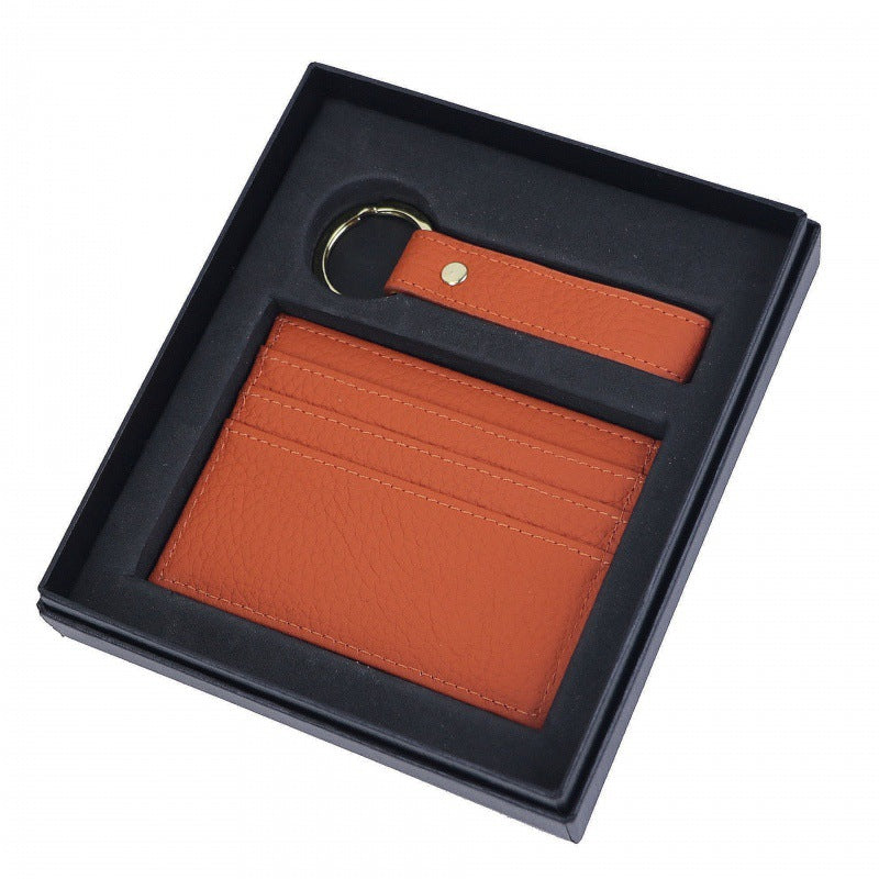 Genuine Leather - Creative Leather Keychain Certificate Card Holder