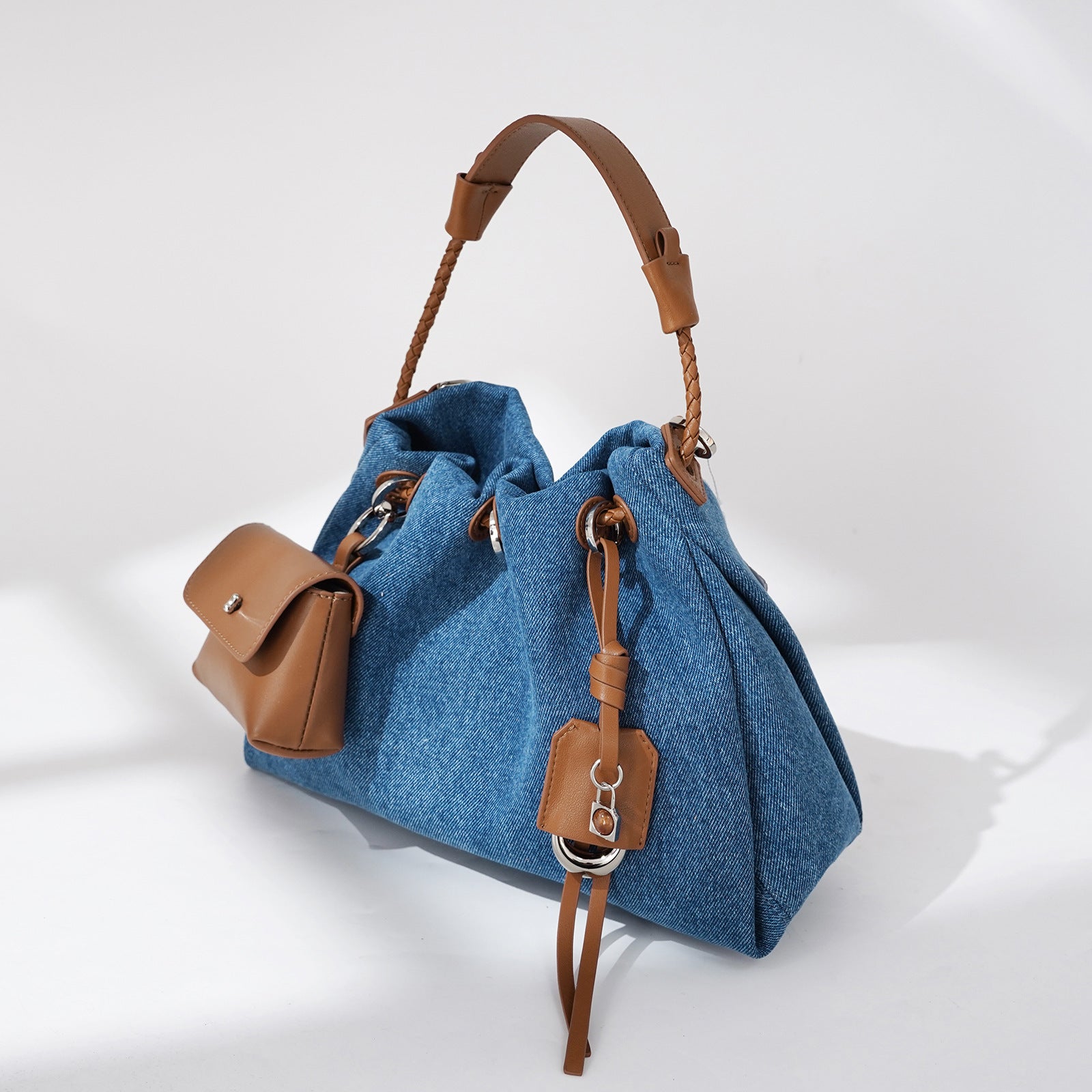 Denim Series Leather Handbag