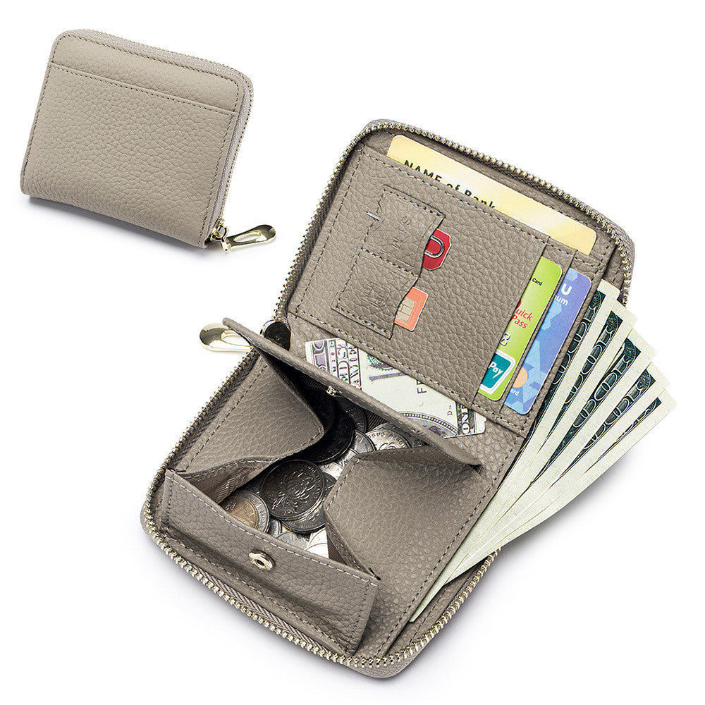 Petit portefeuille multifonctionnel en cuir pour femme