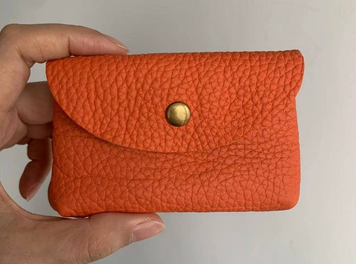 First Layer Cattlehide Leather Fashion Hidden Hook Coin Pocket