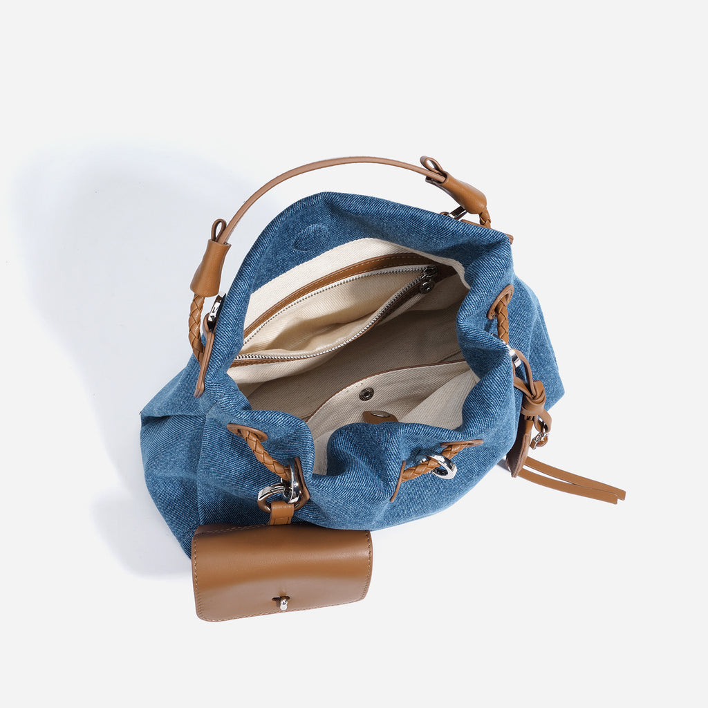 Denim Series Leather Handbag