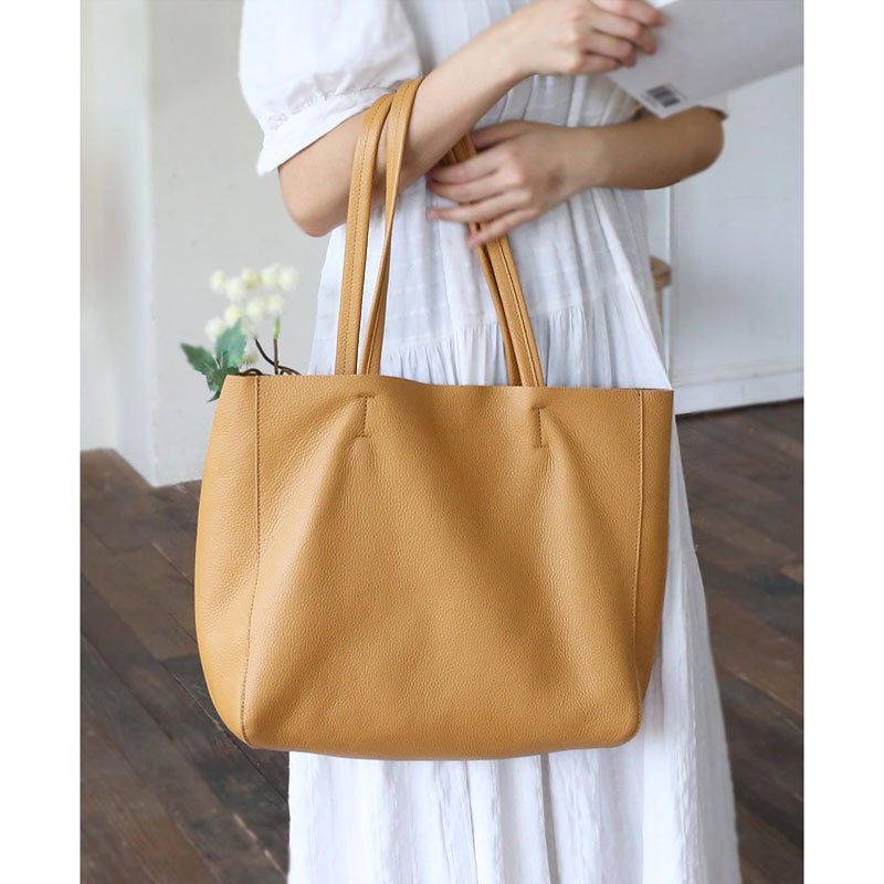 Sac fourre-tout en cuir Bahija simple – Élégance classique et intemporelle