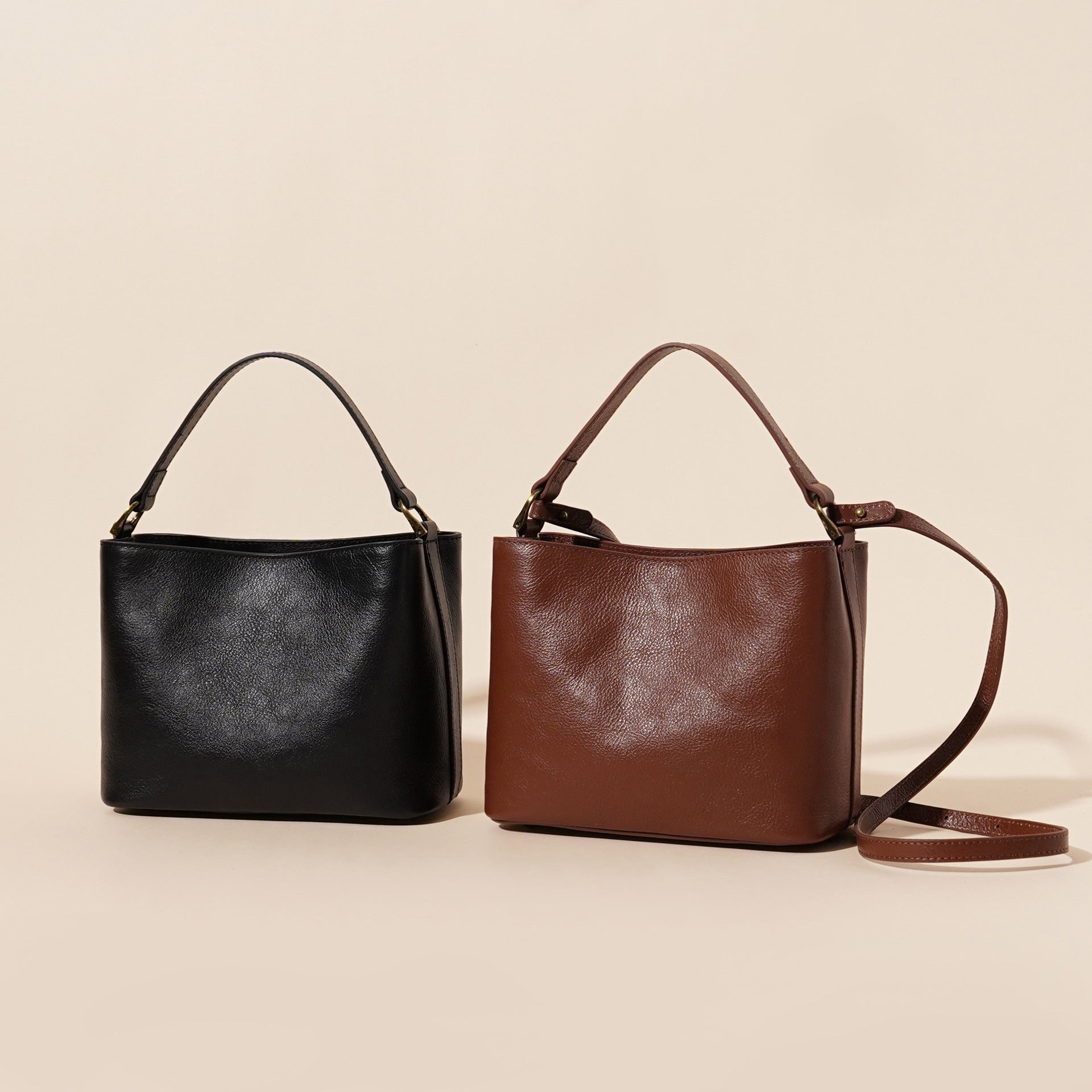 Cowhide Leather Casual All-matching Shoulder Handbag