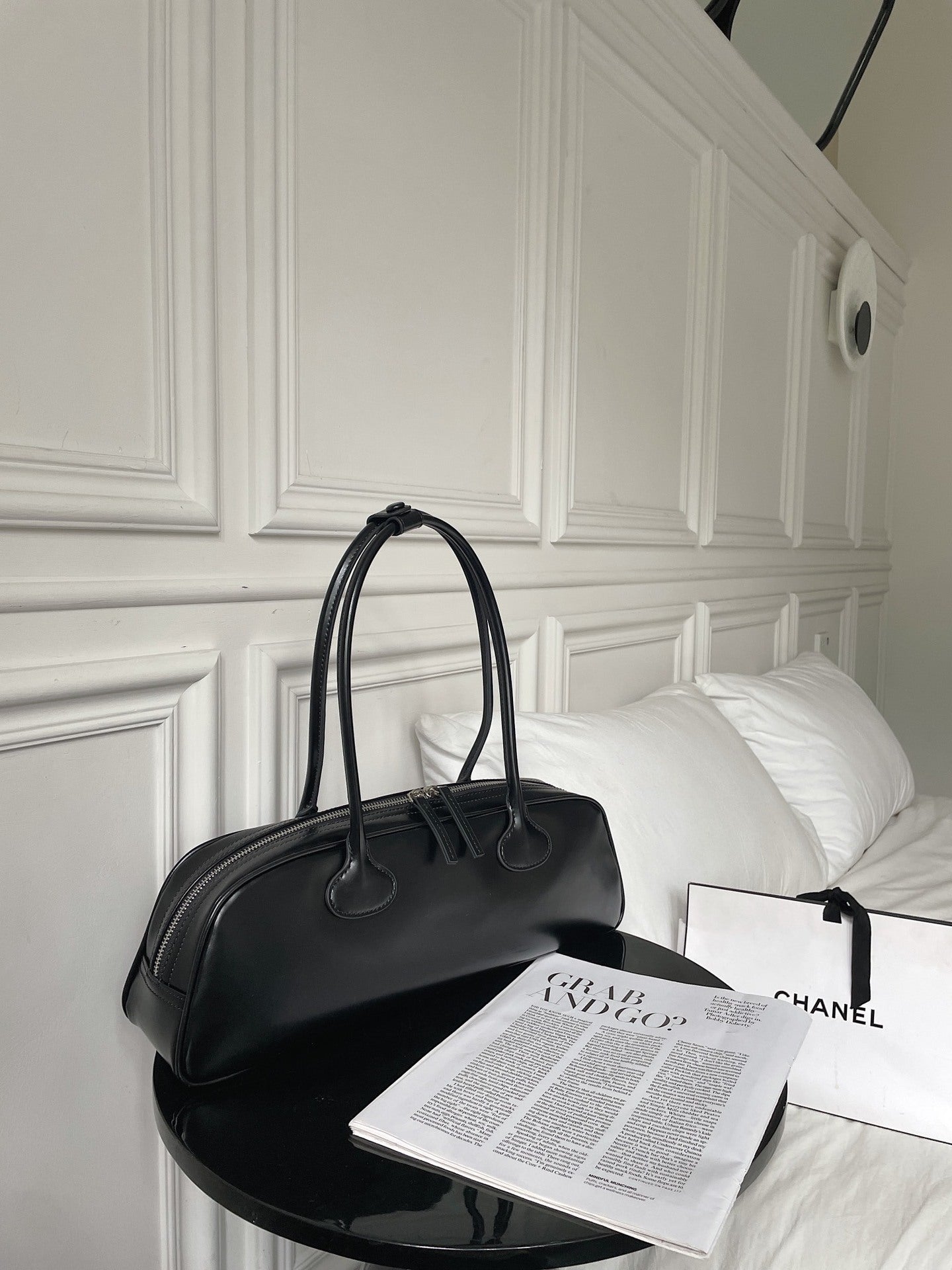 Sac bandoulière baguette en cuir style coréen pour femme