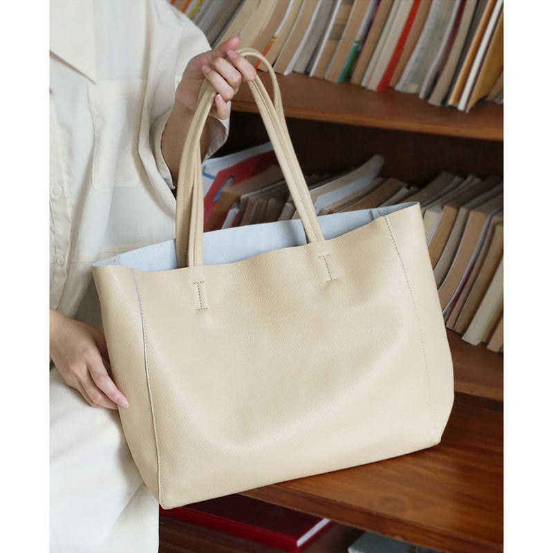 Sac fourre-tout en cuir Bahija simple – Élégance classique et intemporelle
