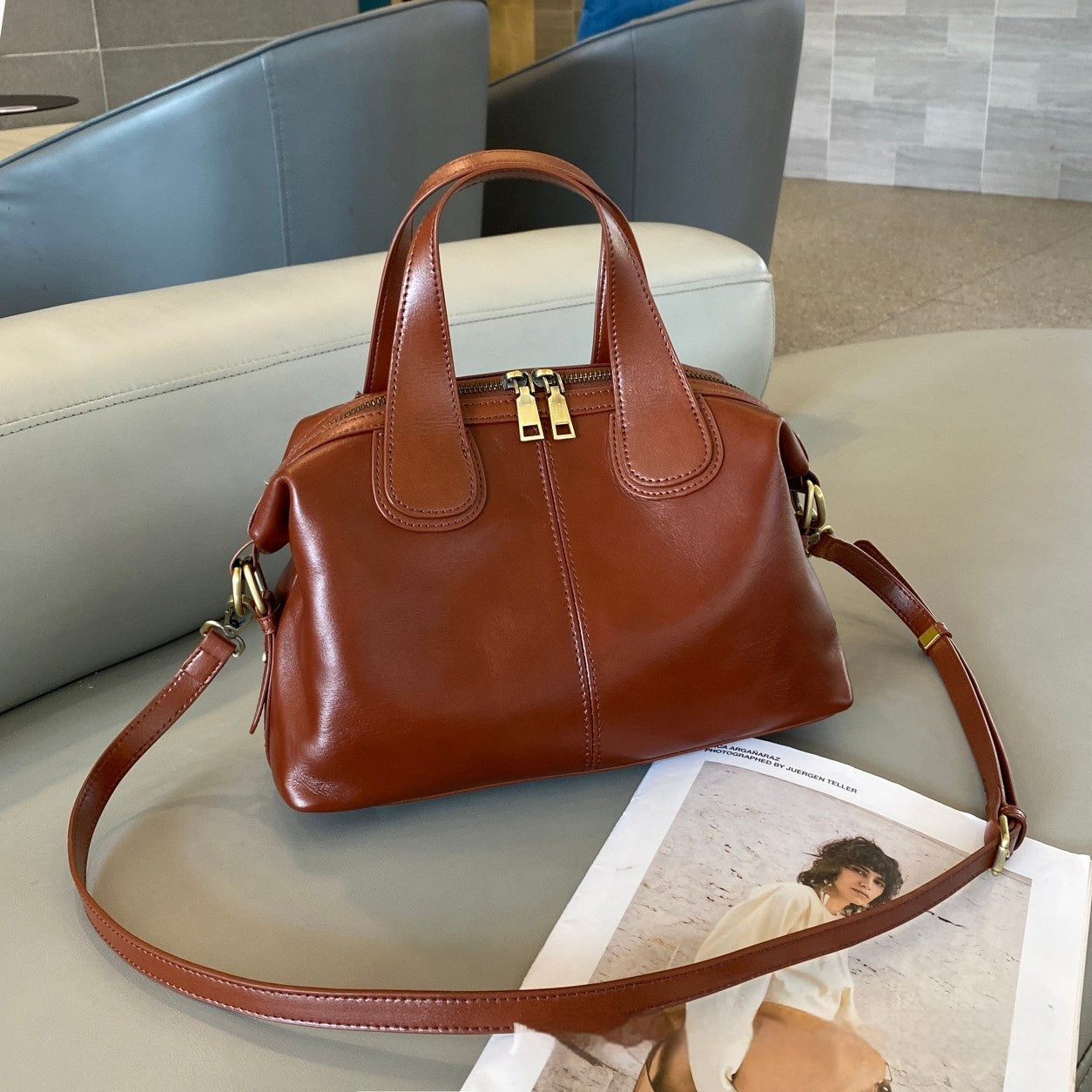 Gradient Color Storage Handbag Advanced Vintage