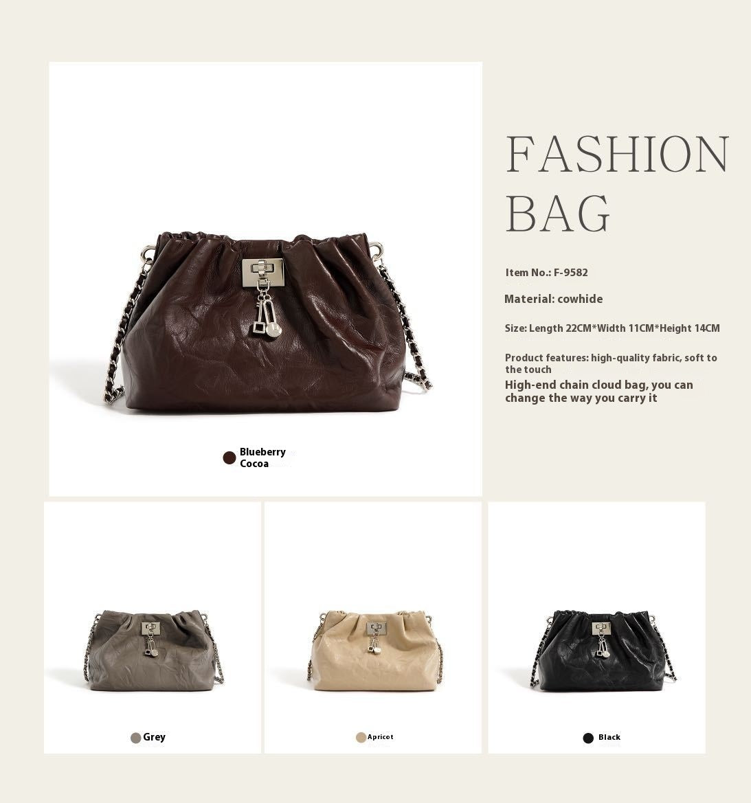 Sac bandoulière nuage en cuir