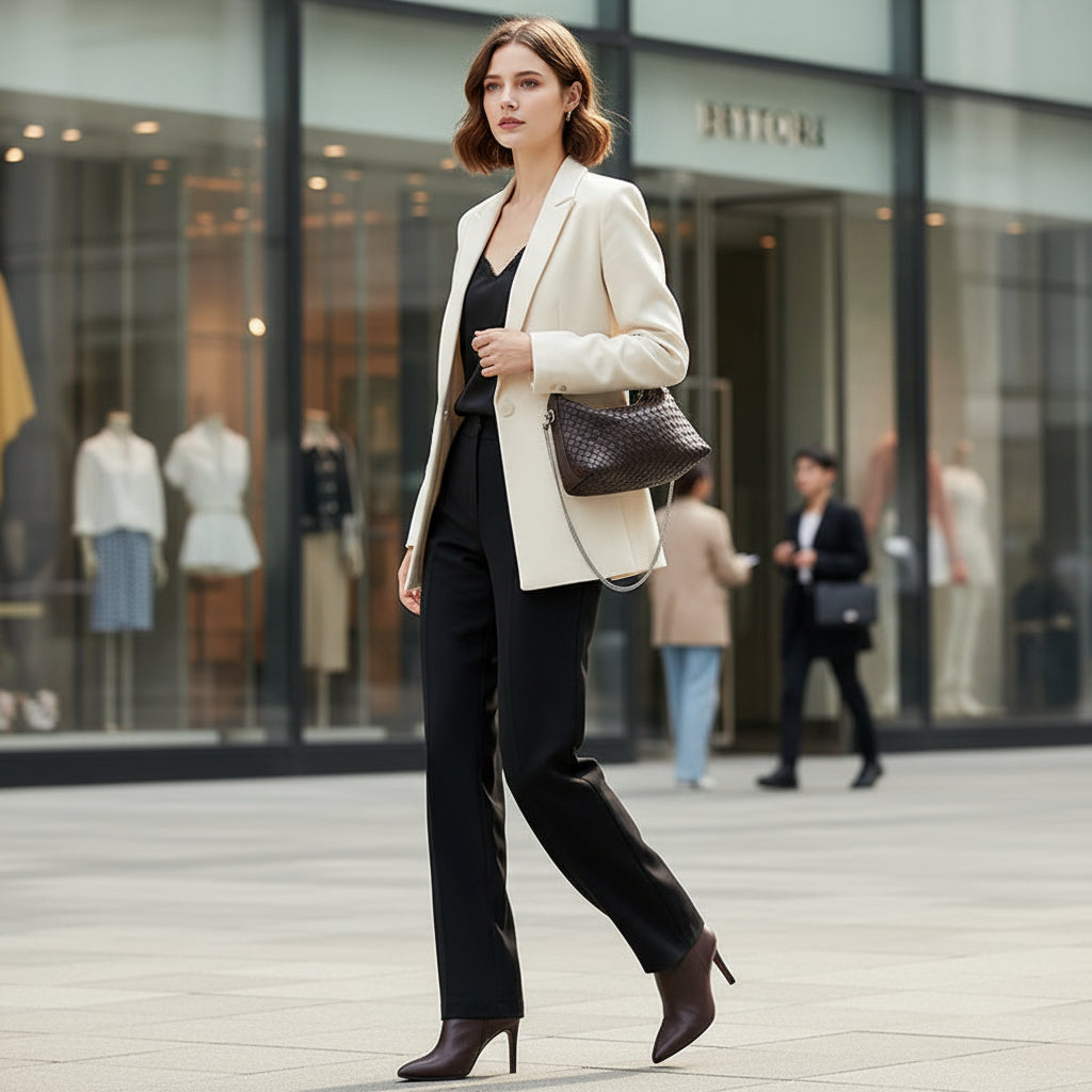 Sac à main en cuir tissé authentique – Minimaliste et chic