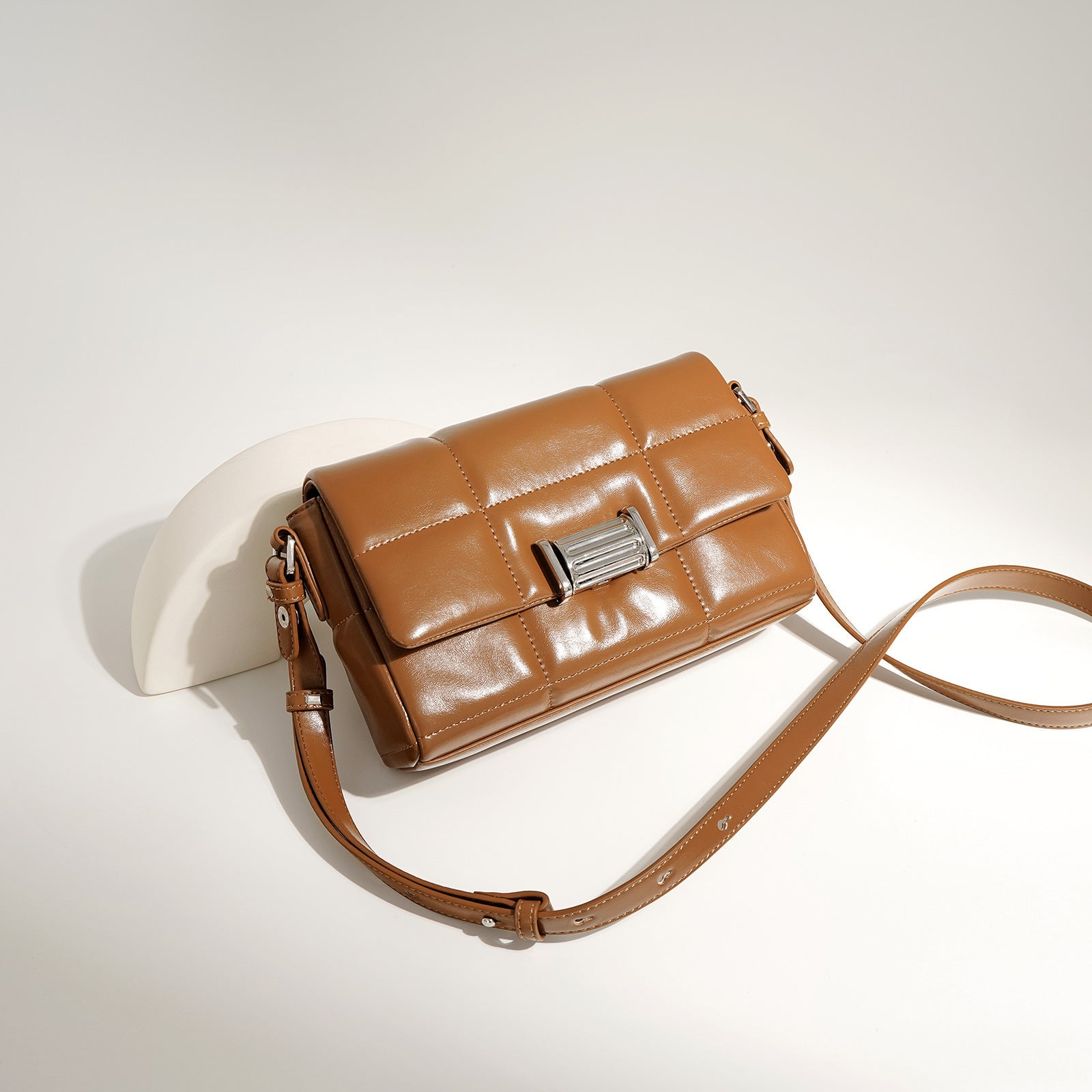 Leather Small Square  Shoulder Bag