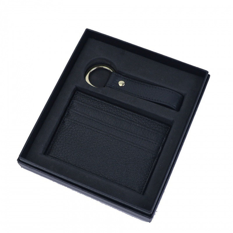 Genuine Leather - Creative Leather Keychain Certificate Card Holder