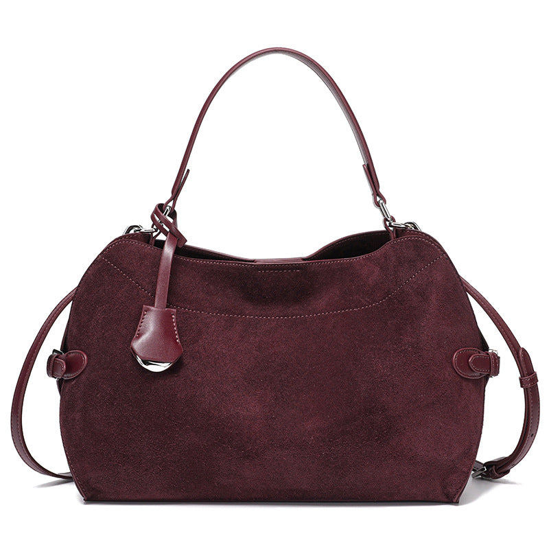 Genuine Deer Suede Brushed Handbag