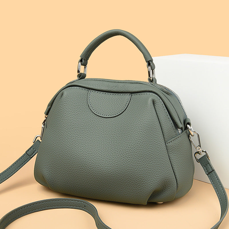 Sac bandoulière grande capacité en cuir véritable