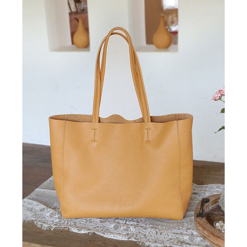 Sac fourre-tout en cuir Bahija simple – Élégance classique et intemporelle