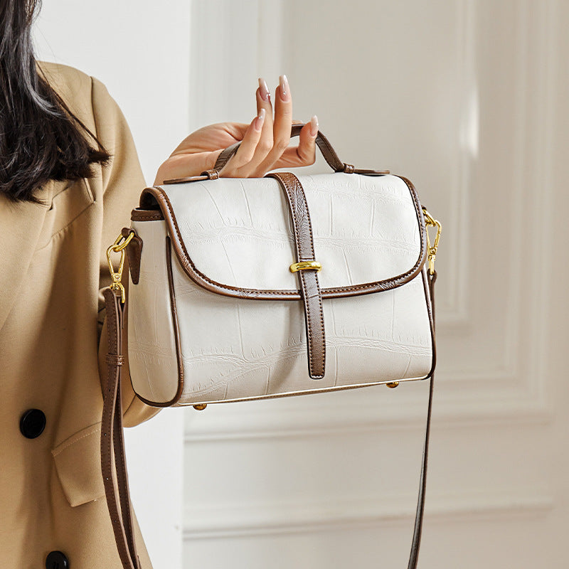 Sac à bandoulière portable en cuir véritable tendance