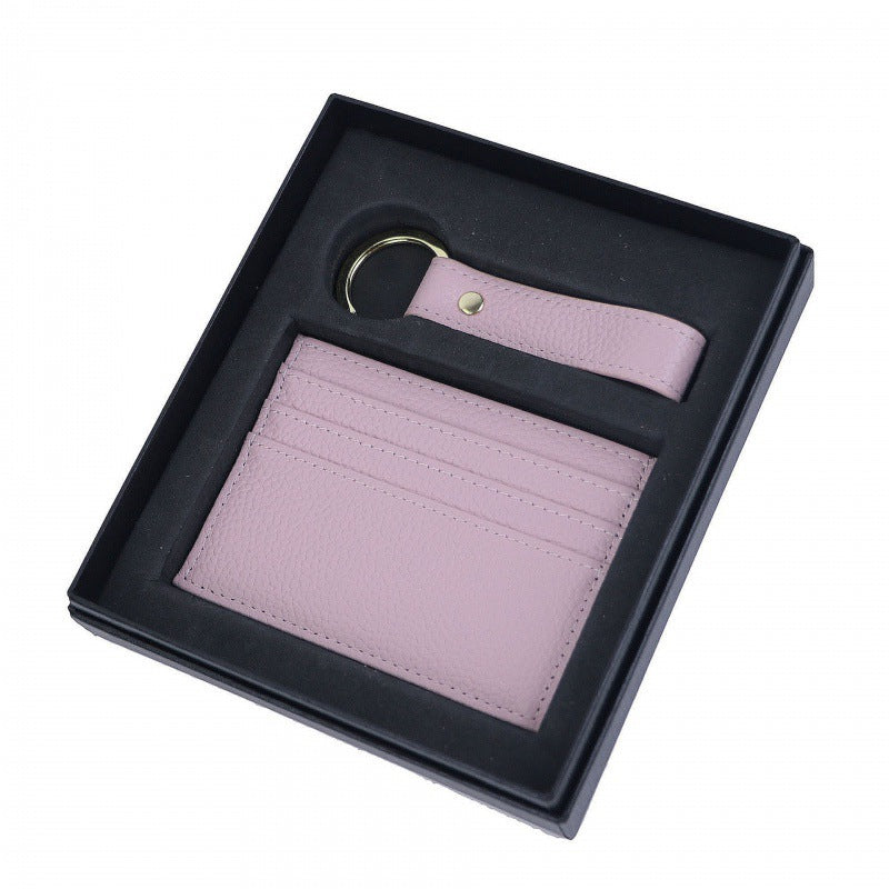 Genuine Leather - Creative Leather Keychain Certificate Card Holder