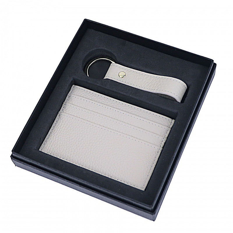 Genuine Leather - Creative Leather Keychain Certificate Card Holder