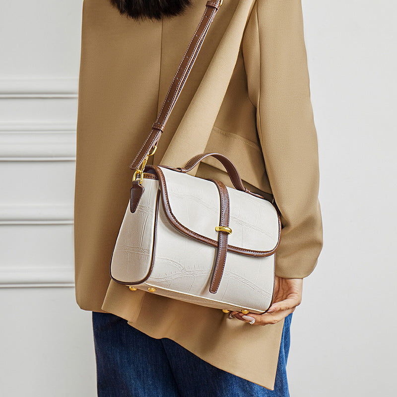 Sac à bandoulière portable en cuir véritable tendance