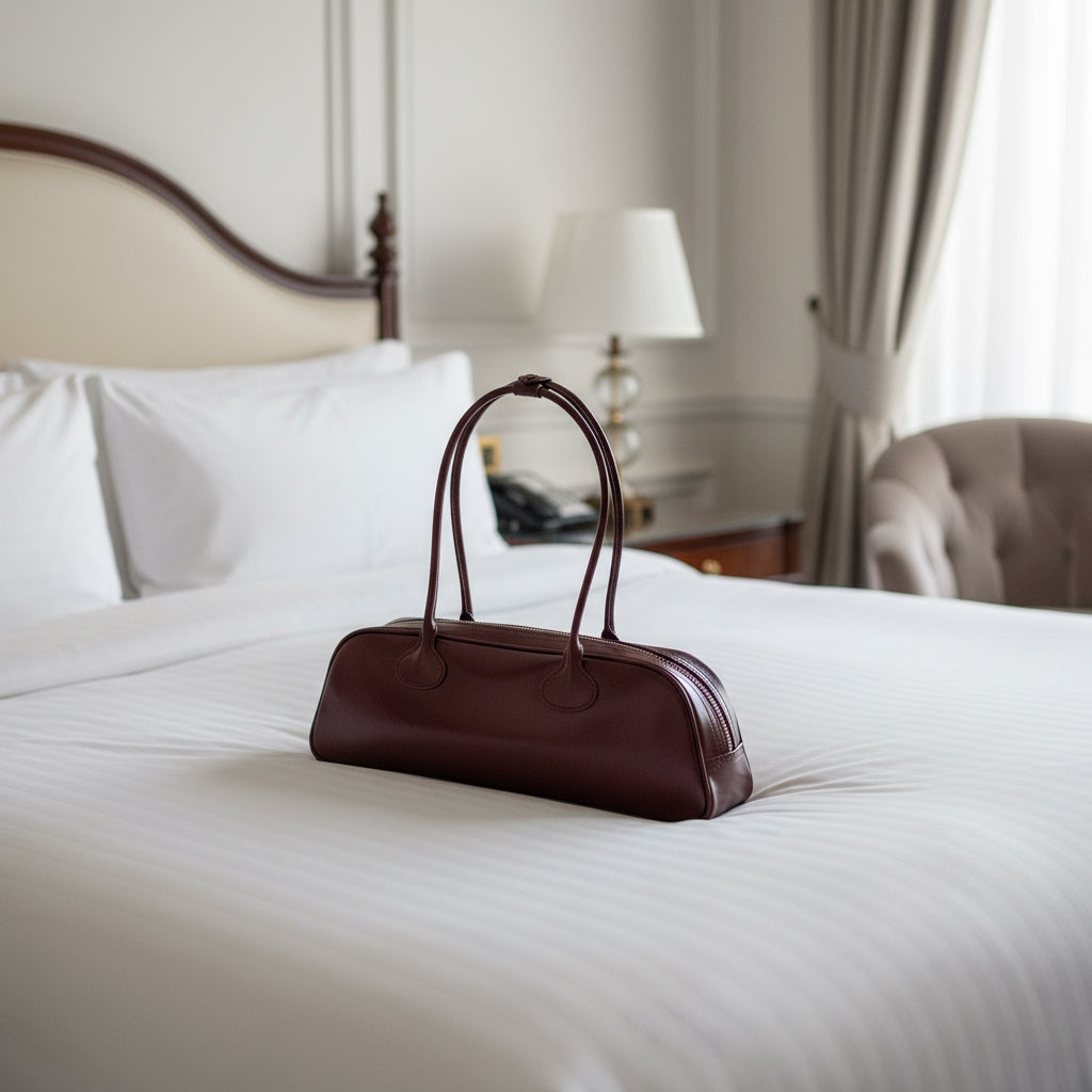 Sac bandoulière baguette en cuir style coréen pour femme