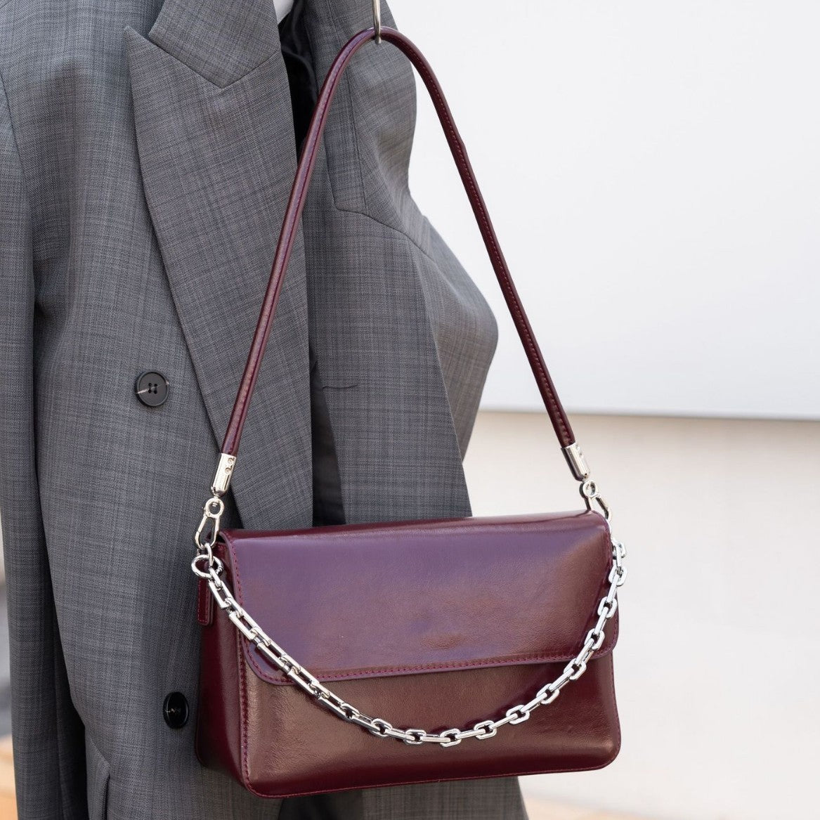 First Layer Oil Wax Leather shoulder Bag