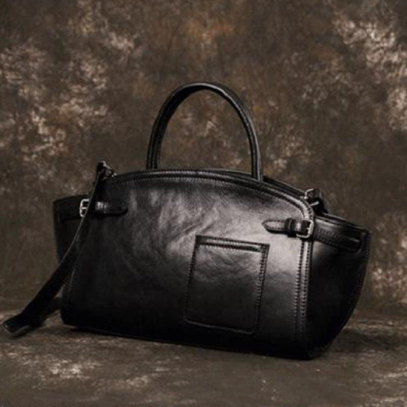 Sac bandoulière zippé décontracté en cuir pour femme