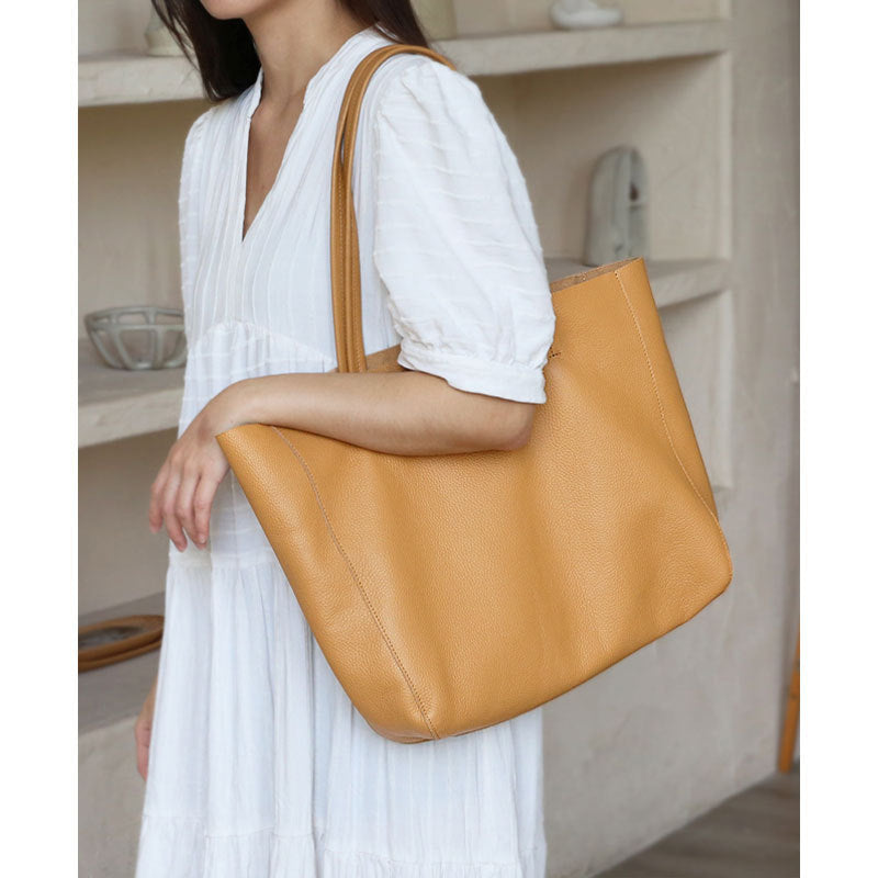 Bahija Simple Leather Tote – Classic, Timeless Elegance
